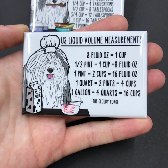 Old English Sheepdog Kitchen Measuring Magnet Set - Picture 4 of 7